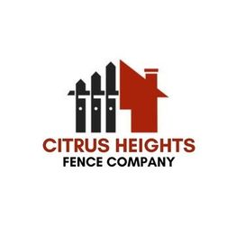 Logo of Citrus Heights Fence Company with house and fence graphic.