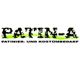 Logo mit Text "PATIN-A Patinier- und Kostümbedarf", grün-schwarze Schrift auf weißem Hintergrund.