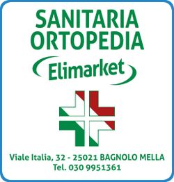Logo di Sanitaria Ortopedia Elimarket, Bagnolo Mella, con indirizzo e numero di telefono.