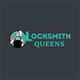 Logo with text "Locksmith Queens" and a cartoon locksmith holding keys in a circle.