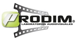 Logo de Rodim Laboratorios Audiovisuales con un diseño de cinta de película.