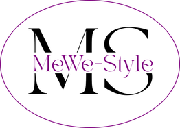 Logo mit den Buchstaben "M", "S" und dem Text "MeWe-Style" in Schwarz und Lila, ovaler Rahmen.