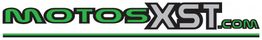 Logotipo de MOTOSXST.com con texto verde y negro, línea debajo.