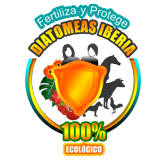 Logo de Diatomeas Iberia con animales, plantas y texto "100% Ecológico".