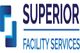 Logo of Superior Facility Services with blue geometric design.