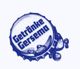 Flaschendeckel mit blauem "Getränke Gersema"-Schriftzug, daneben spritzende Tropfen.