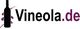 Logo mit Flaschen-Silhouette und Text "Vineola.de" in Schwarz und Lila.