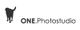 Silhouette eines Hundes neben dem Text "ONE.Photostudio".