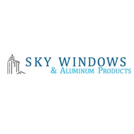 Sky Windows & Aluminum Products logo with stylized building icon.
