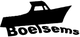 Schwarzes Logo mit einem Boot und dem Text "Boelsems" im Wellenstil darunter.