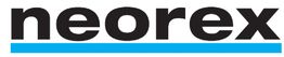 Schwarzes "neorex"-Logo mit blauem Unterstrich auf weißem Hintergrund.