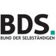 Textlogo "BDS" mit Schriftzug "Bund der Selbständigen" und einem kleinen Quadrat rechts unten.