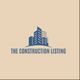 Logo with blue skyscraper silhouettes and text "The Construction Listing" on beige background.