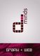 "Logo mit Text: 'd minds' und 'GRAFIK + WEB' auf lila Hintergrund mit Muster."