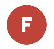 Red circle with a white letter "F" in the center.