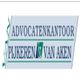 Logo van advocatenkantoor Pijkeren & Van Aken met groene en blauwe elementen.