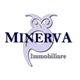 Logo di Minerva Immobiliare con un gufo stilizzato.