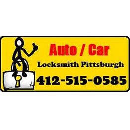 Yellow locksmith sign for Auto/Car Locksmith Pittsburgh with phone number 412-515-0585.