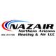 Logo for NAZAIR Northern Arizona Heating & Air LLC with decorative swooshes.