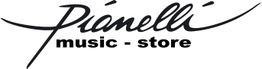 Pianelli-Logo mit der Aufschrift "music - store" in schwarz auf weißem Hintergrund.