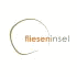 Logo mit Wort "flieseninsel" und einem stilisierten goldenen Kreis.