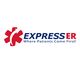 Express ER logo with red medical symbol and slogan: "Where Patients Come First!"