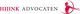 Logo van Hijink Advocaten met gestileerde vrouwelijke figuur in rood en zwart.
