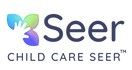 Logo with colorful abstract design beside text: "Seer Child Care Seer".