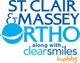 Text logo: "St. Clair & Massey Ortho along with Clear Smiles Hobbs" with a smiling face icon.