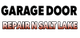 Text: "Garage Door Repair in Salt Lake" in bold, black and red gradient font.
