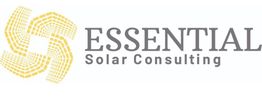 Essential Solar Consulting logo with yellow solar panel design.