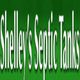 Text reading "Shelley's Septic Tanks" on a green background.