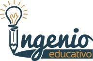 Logotipo de Ingenio Educativo con un lápiz y una bombilla.