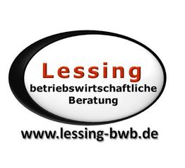 Schwarz-weiße Grafik mit "Lessing betriebswirtschaftliche Beratung www.lessing-bwb.de".