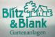 Grünes Logo: "Blitz & Blank Gartenanlagen" mit Baum und Haus.