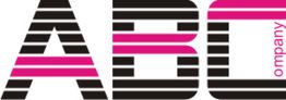 Stilisiertes "ABC"-Logo in Schwarz und Pink mit dem Wort "company" seitlich in kleinem Text.