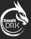 Logotipo de CrossFit DRK con diseño de dragón estilizado en blanco y negro.