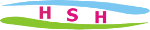 Logo mit Buchstaben "HSH", eingebettet zwischen blauem und grünem Bogen.