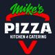 Logo of "Mike's Pizza Kitchen & Catering" with red and green accents.