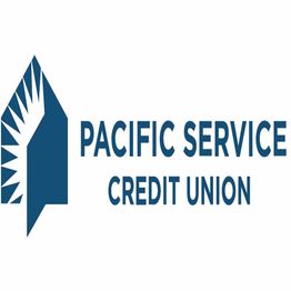 Pacific Service Credit Union logo with abstract geometric design on the left.