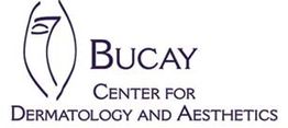 Logo for Bucay Center for Dermatology and Aesthetics with a stylized face illustration.