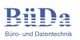 Blaues Logo mit dem Text "BüDa Büro- und Datentechnik" auf weißem Hintergrund.