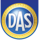 Logo mit den Buchstaben "DAS" in einem blauen Kreis, umgeben von einem goldenen Rand.