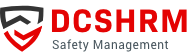 DCSHRM logo with shield icon and "Safety Management" text in red and black.