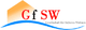 Logo der GfSW mit rotem Text und einem orangefarbenen Dach über einer blauen Welle.