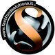 Logo di un sito web con una "S" arancione e nera su sfondo sferico. Indirizzo: fastfoodsolutions.it.
