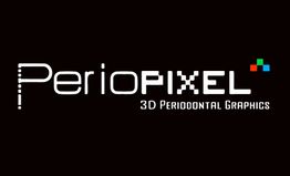 Logo de "PerioPIXEL", con el texto "3D Periodontal Graphics" sobre fondo negro.