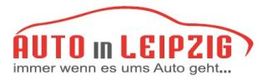Logo mit roter Autolinie und Text: "AUTO in LEIPZIG, immer wenn es ums Auto geht...".
