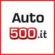 Logo con scritta "Auto 500.it" su sfondo bianco bordato di rosso.