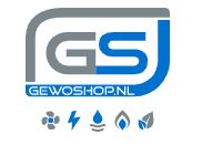 Logo van Gewoshop.nl met pictogrammen van ventilatie, bliksem, water, gas en blad.